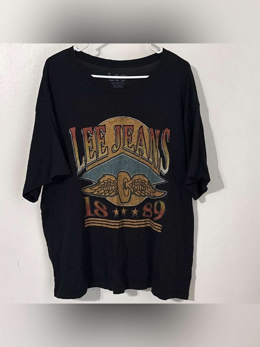Lee Jeans XL Black 1889 Graphic T-Shirt Oversized Cotton Tee